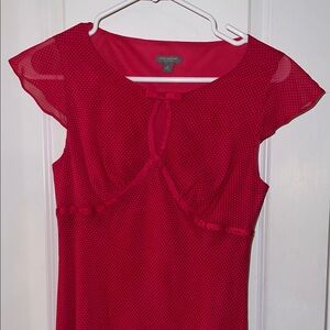 Ann Taylor Red Cap Sleeve Blouse